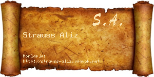 Strauss Aliz névjegykártya